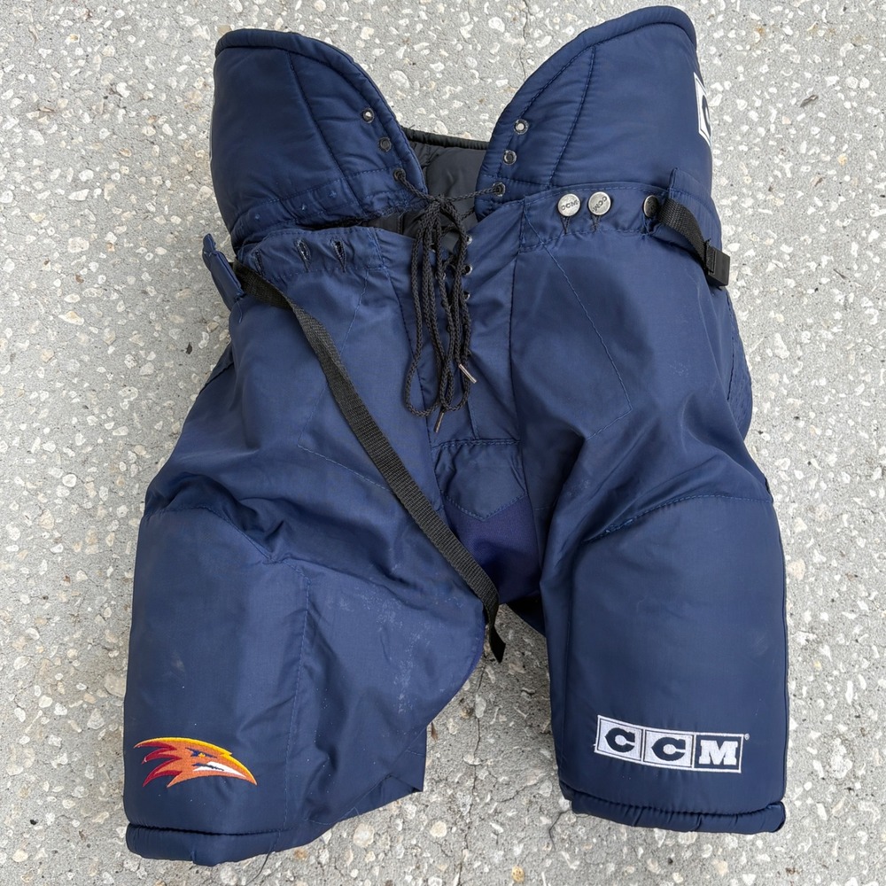 Atlanta Thrashers CCM Game Used Team Issued Player Hockey Pants Blue NHL 2008